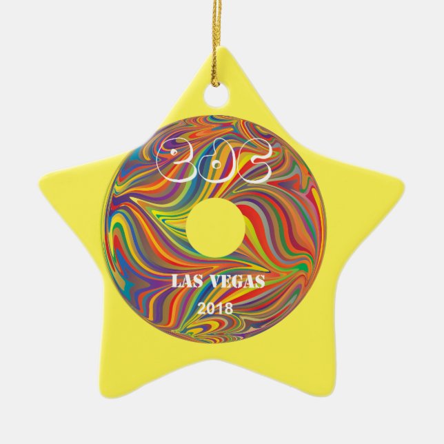 Electric Daisy Carnival Record Ceramic Tree Decoration (Front)