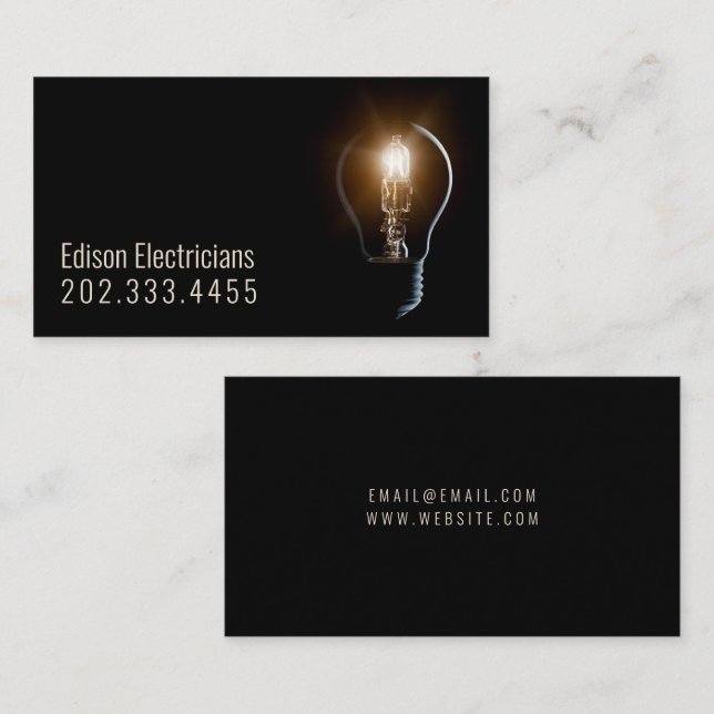 Electric, Electrician Business Card (Front/Back)