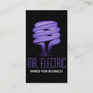 Electric, Electrician, Electricity Light Bulb Business Card