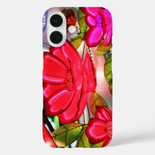 Electric Elegance in Rose iPhone 16 Case