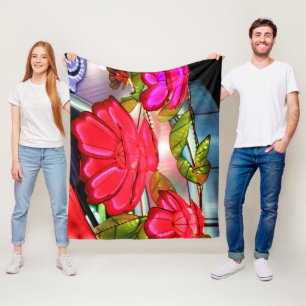 Electric Elegance in Rose Fleece Blanket