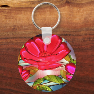 Electric Elegance in Rose Key Ring
