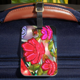 Electric Elegance in Rose Luggage Tag