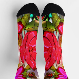 Electric Elegance in Rose Socks