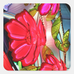 Electric Elegance in Rose Square Sticker