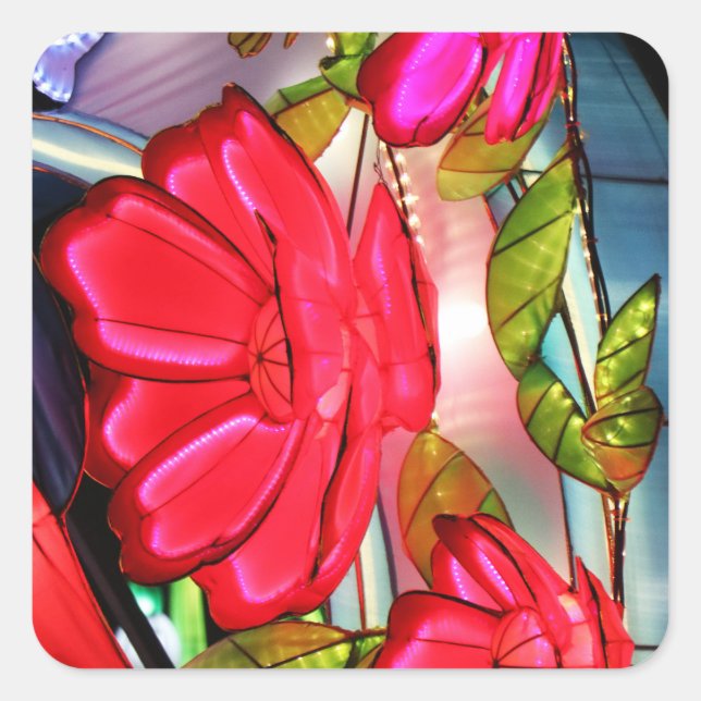 Electric Elegance in Rose  Square Sticker (Front)