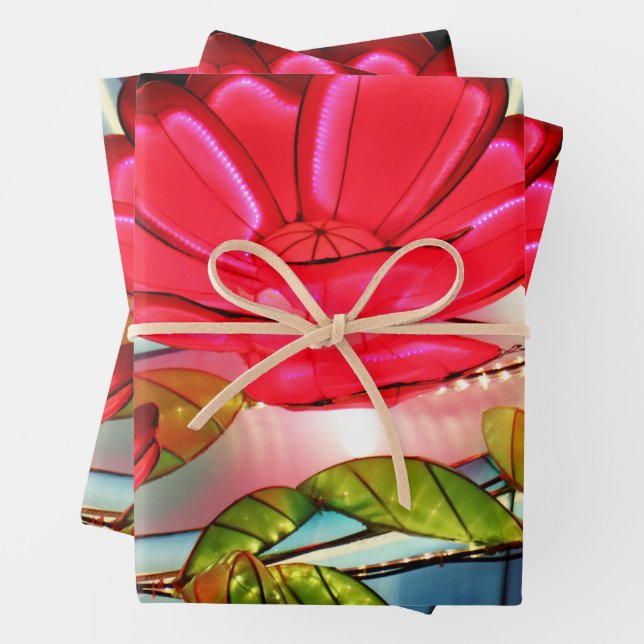 Electric Elegance in Rose  Wrapping Paper Sheet (In situ)