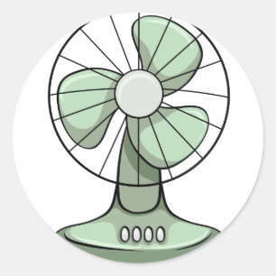 Electric fan classic round sticker