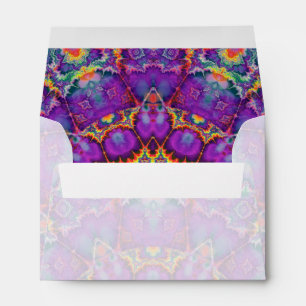 Electric Flower Purple Rainbow Kaleidoscope Art Envelope