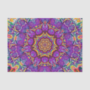 Electric Flower Purple Rainbow Kaleidoscope Art Tissue Paper