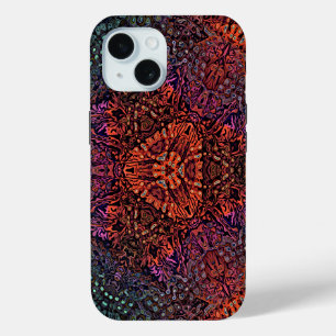 Electric Fractal Kaleidoscope Abstract Design iPhone 15 Case