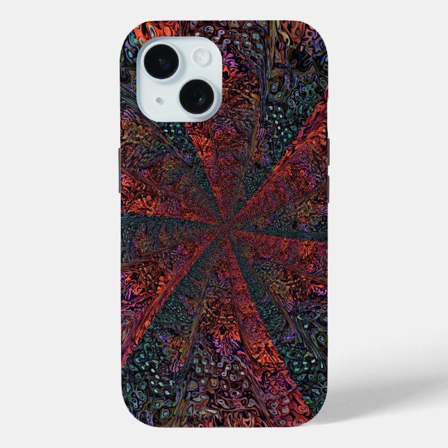 Electric Fractal Kaleidoscope Abstract Design Case-Mate iPhone Case (Back)