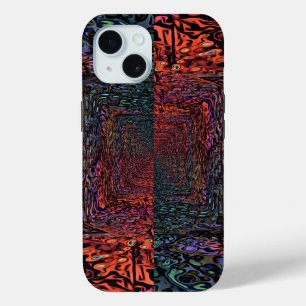 Electric Fractal Kaleidoscope Abstract Design iPhone 15 Case