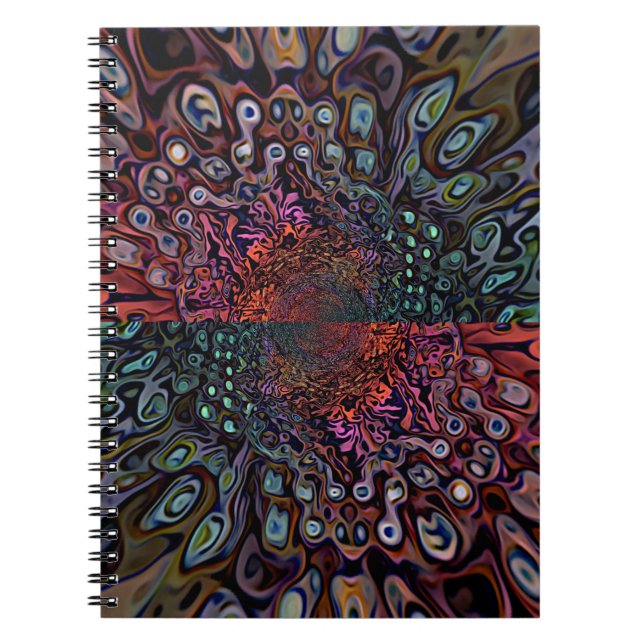 Electric Fractal Kaleidoscope Abstract Design Notebook (Front)