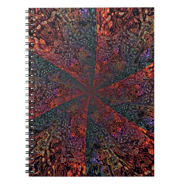 Electric Fractal Kaleidoscope Abstract Design Notebook (Front)