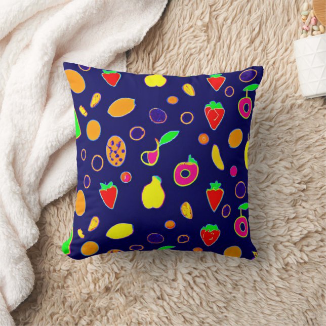 Electric Fruit Fiesta Design Cushion (Blanket)