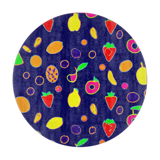 Electric Fruit Fiesta Design Cutting Board (Front)