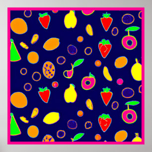 Electric Fruit Fiesta Design Poster