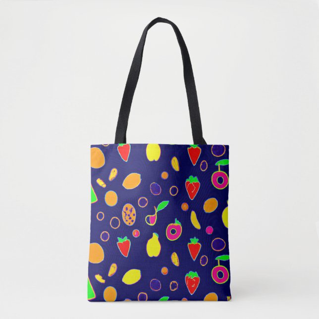 Electric Fruit Fiesta Design Tote Bag (Front)