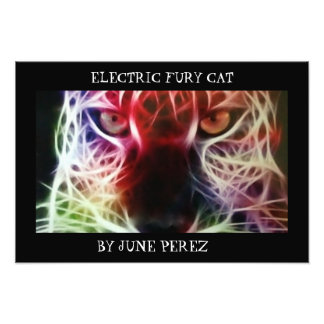 ELECTRIC FURY CAT PHOTO PRINT