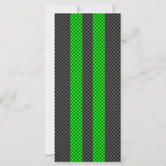 Electric Green Carbon Fibre Style Racing Stripes (Front)