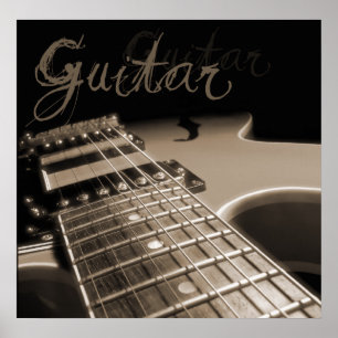 Electric Guitar 2 - Brown Poster
