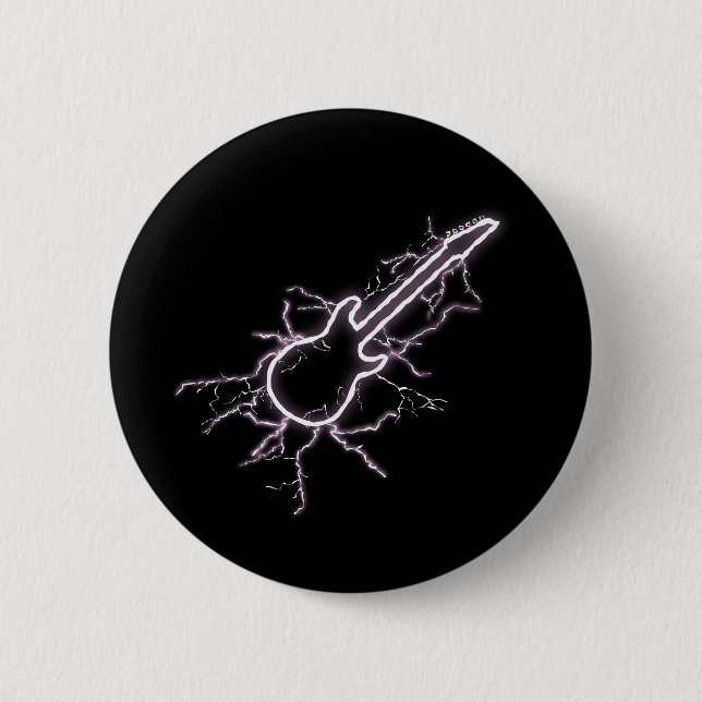 Electric Guitar 6 Cm Round Badge (Front)