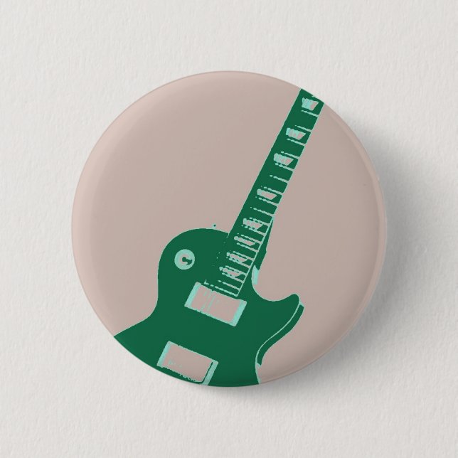 Electric Guitar 6 Cm Round Badge (Front)