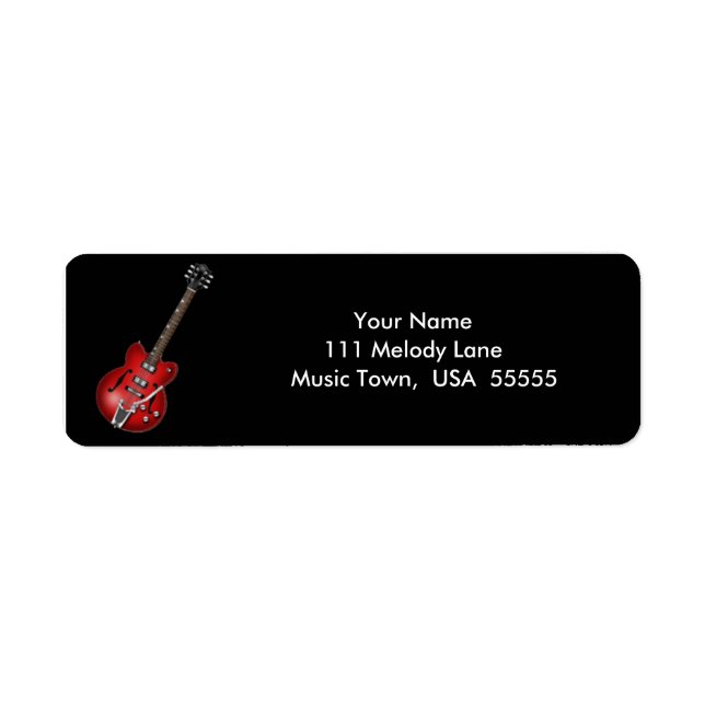 Electric Guitar Address Label Return Address Label (Front)