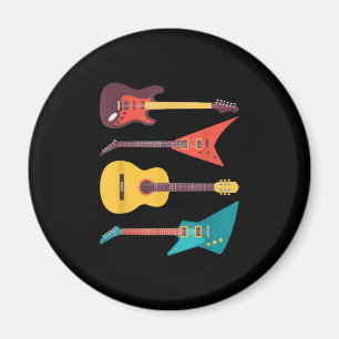 Electric Guitar And Acoustic Guitar Musician Gift Magnet