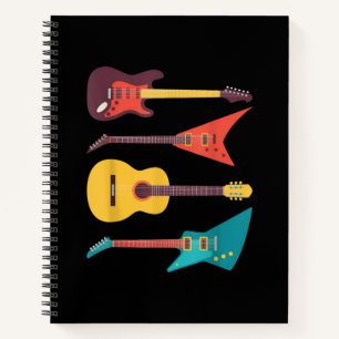 Electric Guitar And Acoustic Guitar Musician Gift Notebook