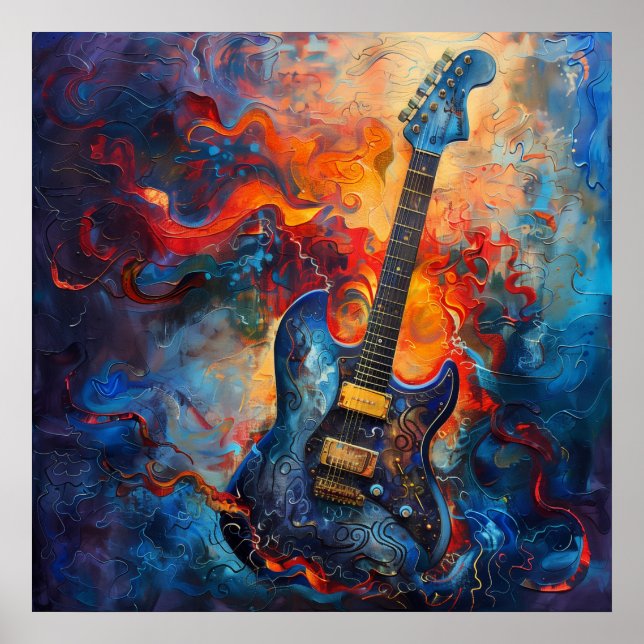 Electric Guitar Art Poster (Front)