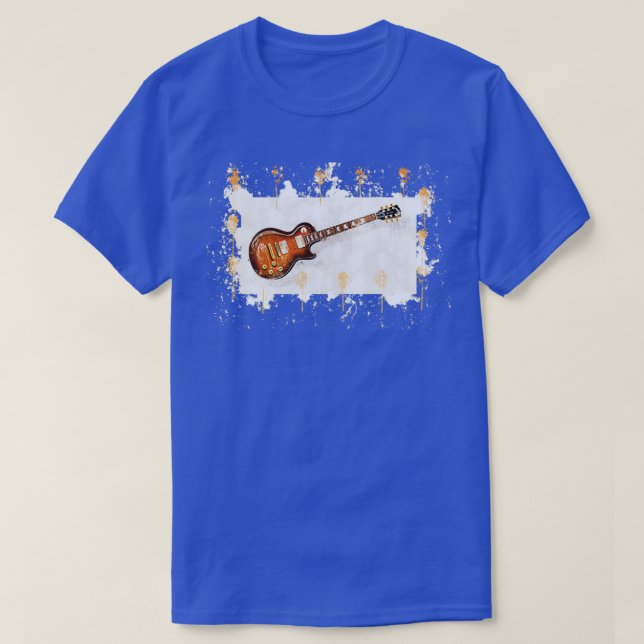 Electric guitar axe guitar watercolor painted T-Shirt (Design Front)