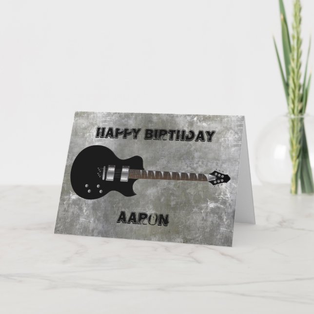 Electric Guitar Birthday Card (Front)