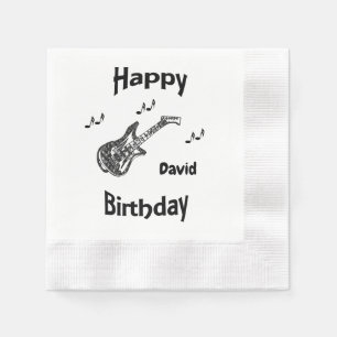 Electric Guitar Birthday Napkin