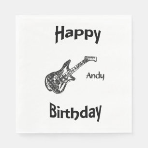 Electric Guitar Birthday Napkin