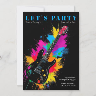 Electric Guitar Birthday Party Invitation
