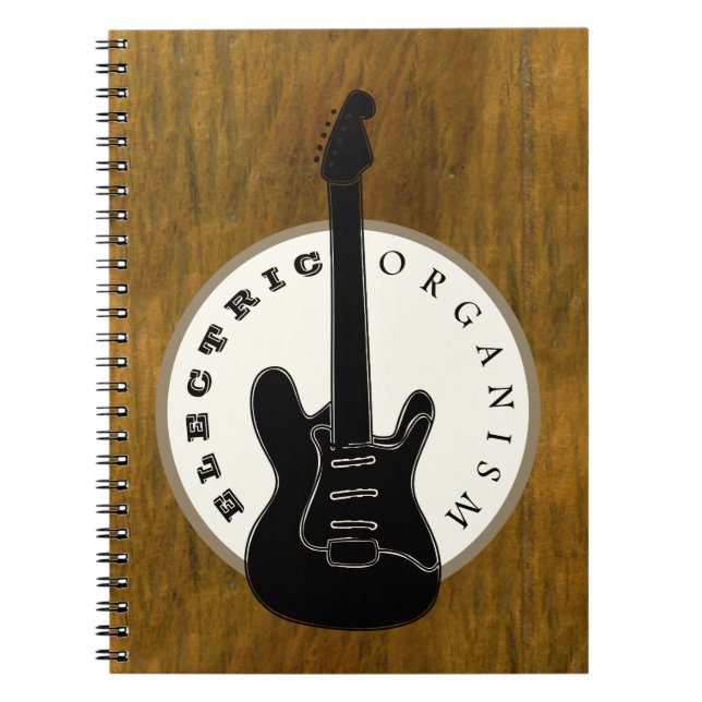 Electric Guitar Black and Gold  Notebook (Front)