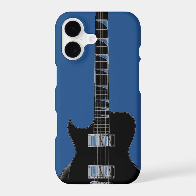 Electric Guitar Blue Black Pop Art (Back)