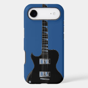 Electric Guitar Blue Black Pop Art