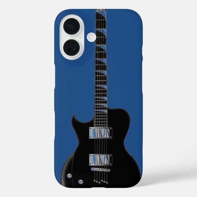Electric Guitar Blue Black Pop Art Case-Mate iPhone Case (Back)