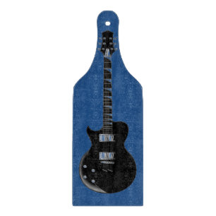 Electric Guitar Blue Black Pop Art Cutting Board