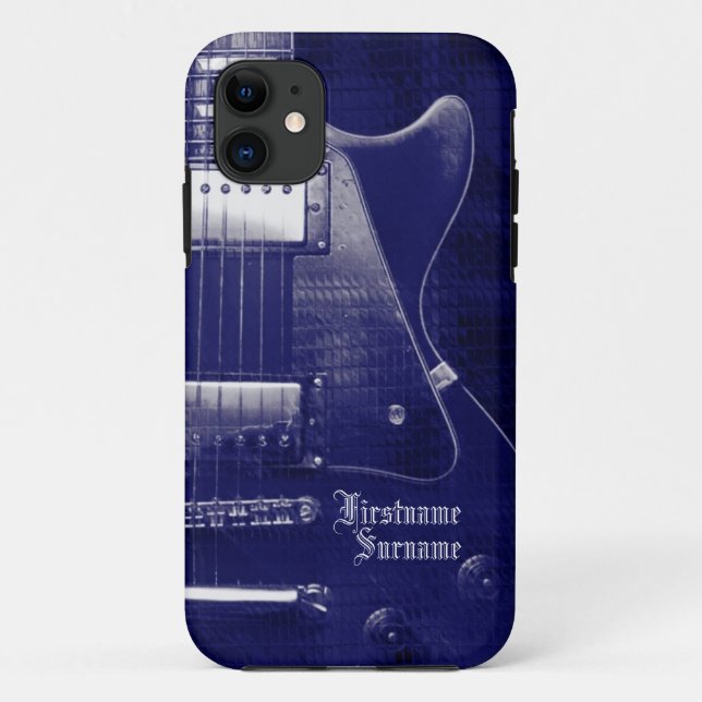 Electric Guitar Blue Metallic Custom iPhone 5 Case (Back)