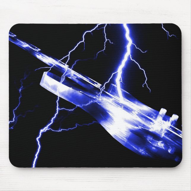 ELECTRIC GUITAR blue Mouse Pad (Front)