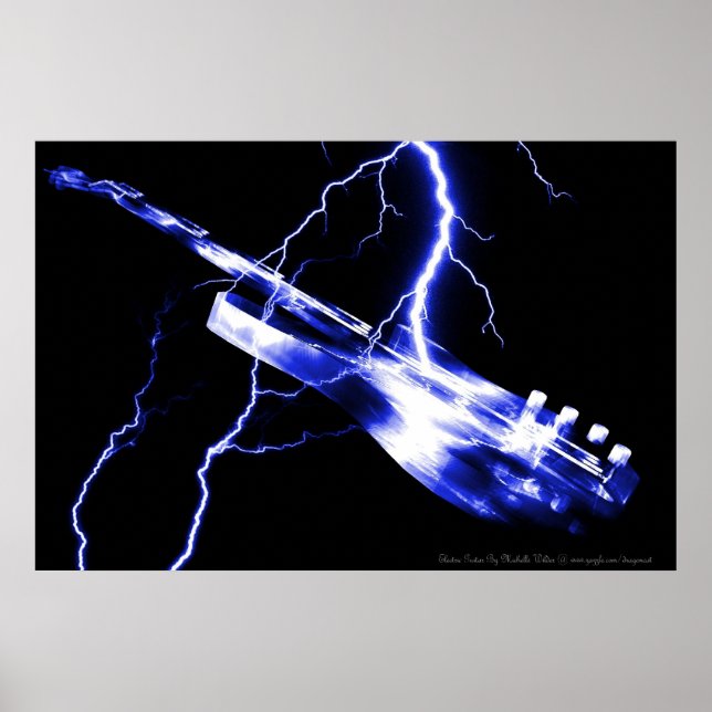 Electric Guitar Blue Poster (Front)