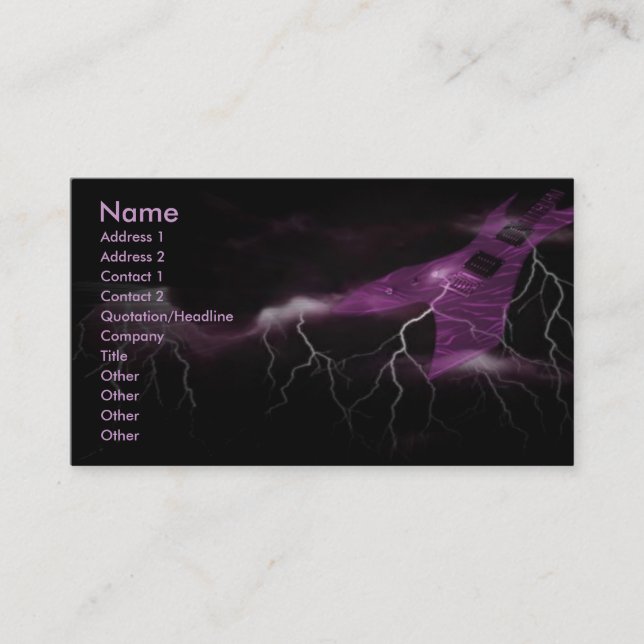 Electric Guitar Business Card (Front)