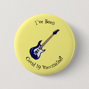 Electric guitar cartoon illustration 6 cm round badge