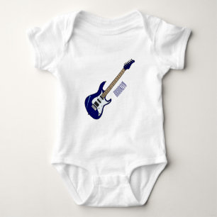 Electric guitar cartoon illustration baby bodysuit
