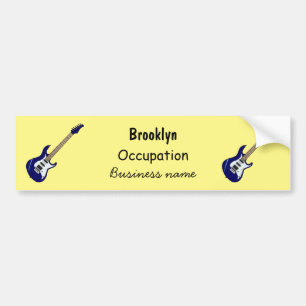 Electric guitar cartoon illustration bumper sticker