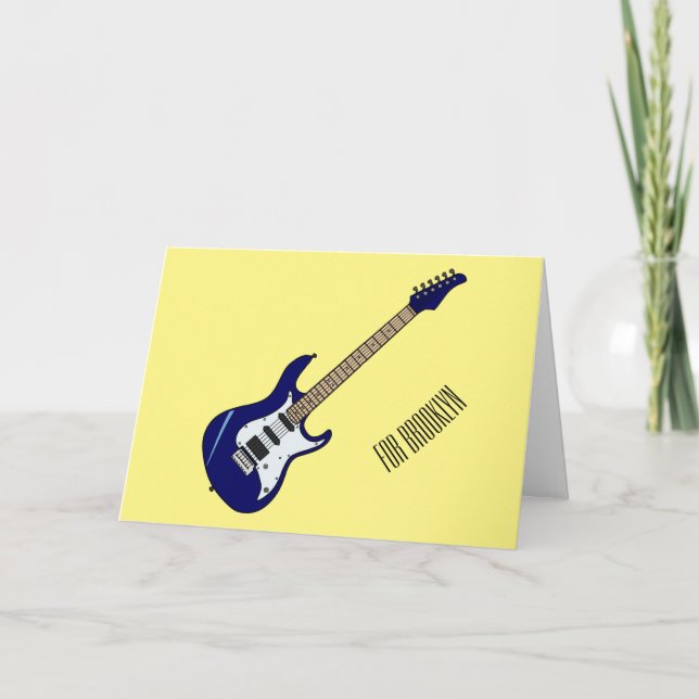 Electric guitar cartoon illustration card (Front)